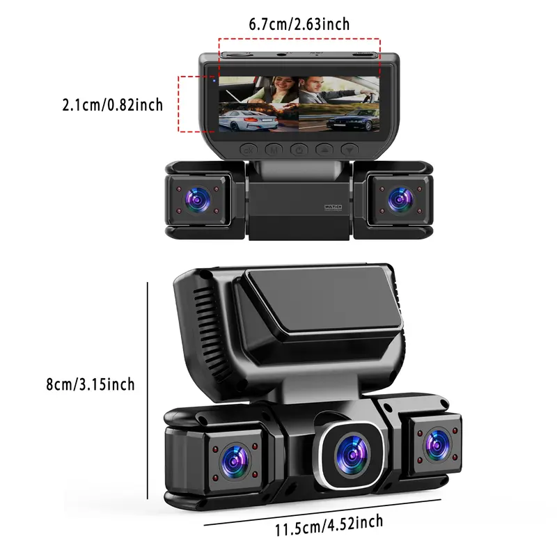 Product Introduction of BCUOZ 360 Degree View 4 Channel Dash Cam Front and Rear Inside Left Right, Dash Camera for Cars, Built-in GPS WiFi Night Vision, 24/7 Recording Parking Mode Monitor, Free 64G Card 11