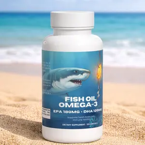 Omega-3 EPA 180mg + DHA 120mg Fish Oil Softgels for Heart Brain & Vision Support 100 Count USA Made