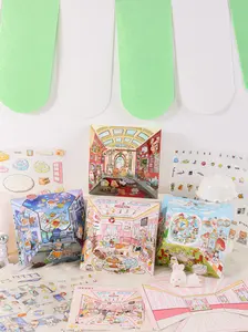 DIY 3D House Stickers, Scene Miniature Sticker Book, Cute Cartoon Scenes for Women Girls Teen Kids, Make Your Own Sticker, Fun Room BookRelief Stress Pass The Time