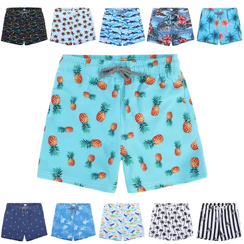 Boys' Quick-Dry Floral Compression Stretch Swim Shorts - Silky Smooth Toddler Youth Childrens Swimwear Outfits (2t, 3t) for Fishing, Swimming