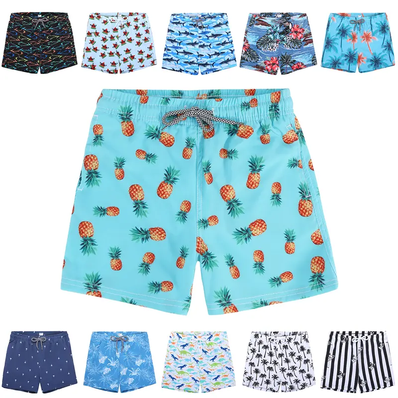 Boys' Quick-Dry Floral Compression Stretch Swim Shorts - Silky Smooth Toddler Youth Childrens Swimwear Outfits (2t, 3t) for Fishing, Swimming