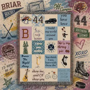 Off Campus Woven Blanket, Garrett Graham Dean DiLaurentis Off Campus Woven Blanket, Hockey Romance Serie Movie Blanket.