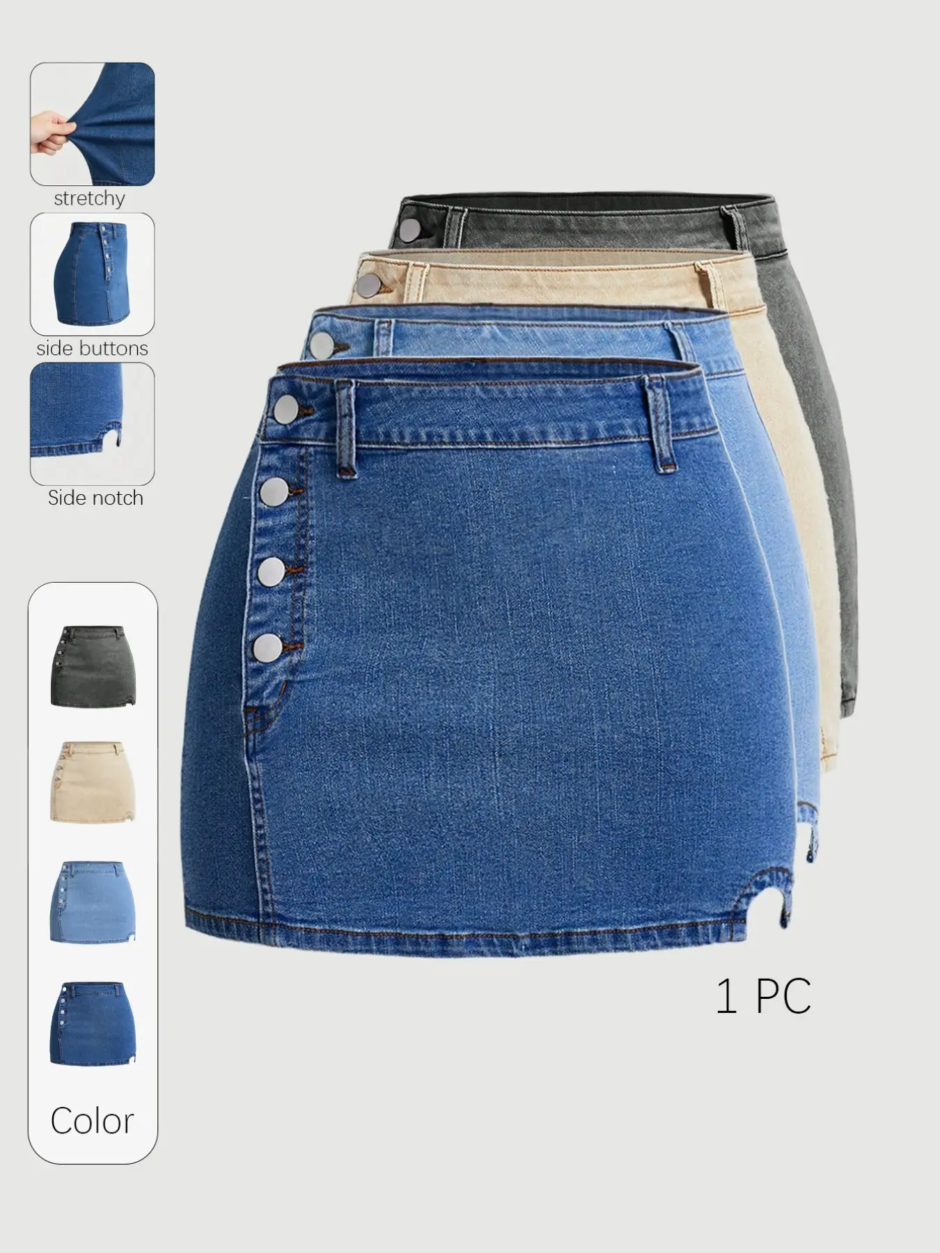 flip over denim skirt - TikTok Shop