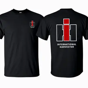 International Harvester T-Shirt Vintage Tractor Cotton Short Sleeve Farm Wear For Him For Her graphic tees Rifle Print Anime Double-Sided Classic Men's Patterned Q8E