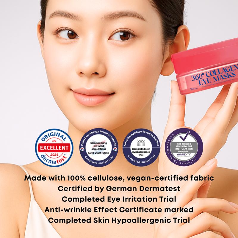 SOMISOME 360° Collagen Eye Masks 50 Masks – Korean Eye Patches with Bakuchiol & Collagen, Fine Lines & Wrinkle Care, Dark Circle & Eye Puffiness