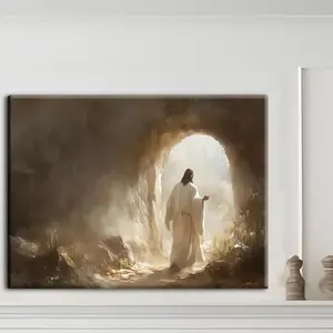 Depicts the scene of resurrection, including an inspiring biblical scene. High-definition canvas decorative painting 11.8* 15.7inch (30* 40cm ) with wooden frame -- modern home decoration, can be directly hung in the living room or bedroom