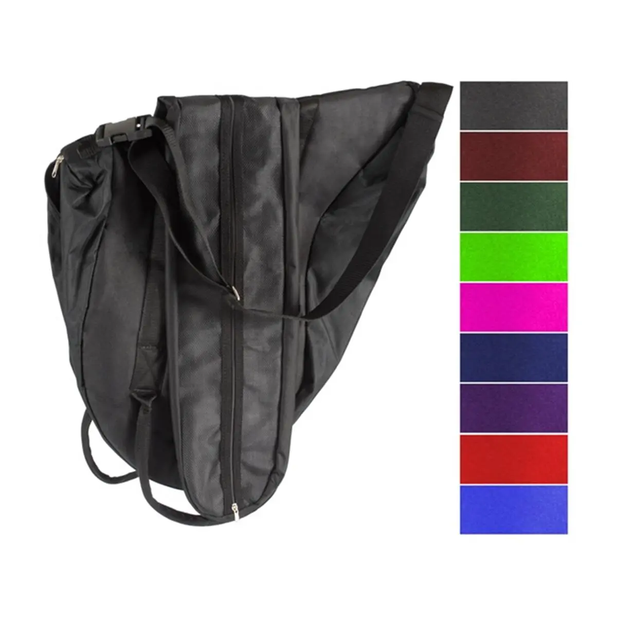 212 MAIN High-Quality Selection English Equestrian Saddle Bag - Navy, Detachable Sleeves, Mesh Outer Layer, Foam Padding, Detachable Girth Sleeve