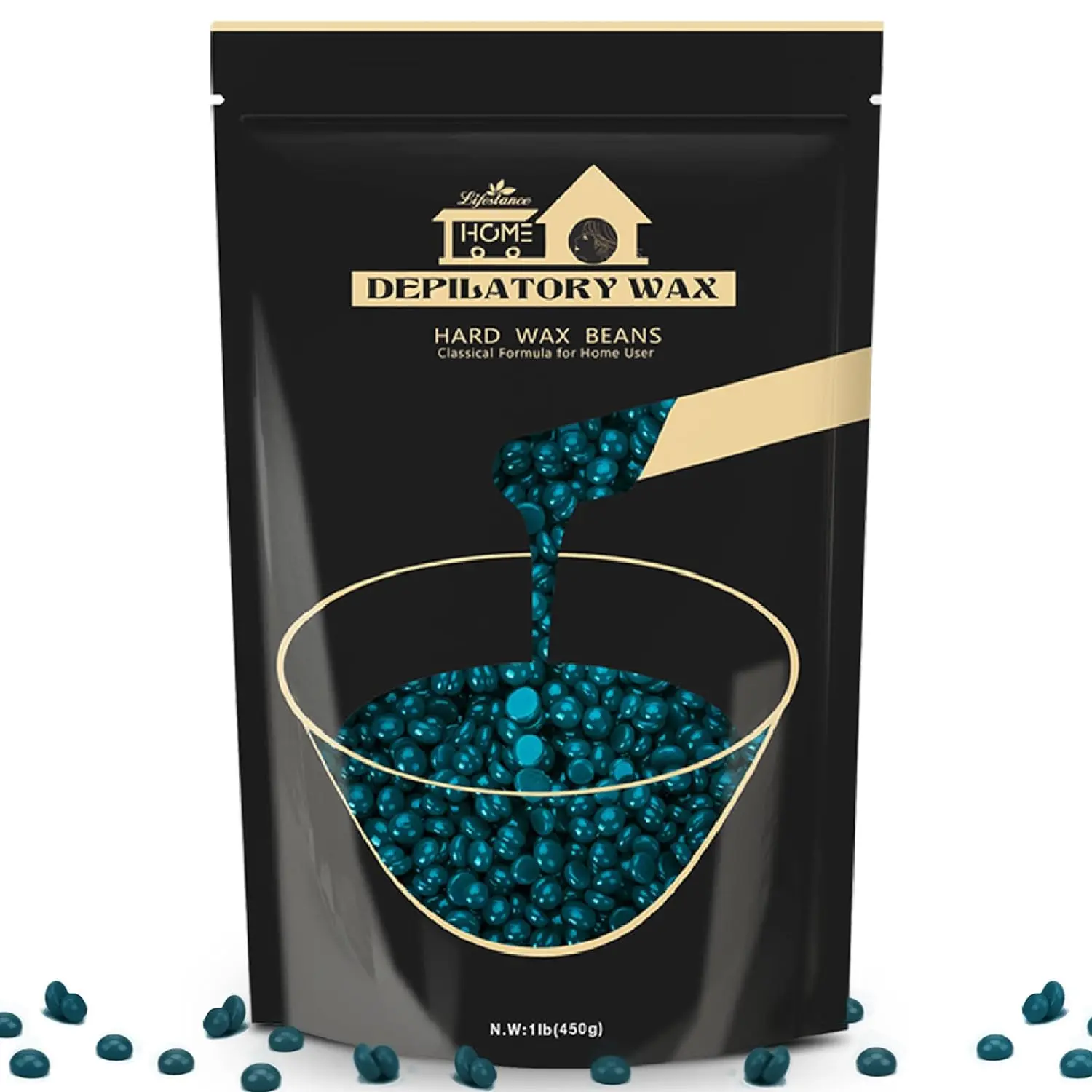 Lifestance Hard Wax Beads, 1lb, Jasmine, Sensitive Skin, for Face, Body, Legs, Brazilian Bikini Wax, Pearl Beads for Wax Warmers