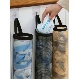 1pc Wall-Mounted Plastic Bag Dispenser Rack Installs Without Drilling Holes. Mounts Flush To Walls To Save Counter Space. Neatly Organizes All Types Of Plastic Bags. Perfect For Kitchen Storage Of Food Storage Bags And Shopping Bags-Easy Access