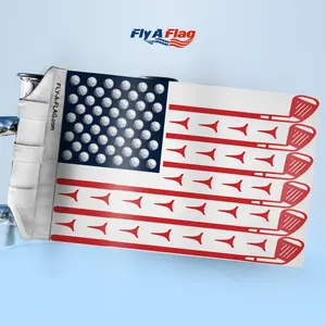 FlyAFlag Stars, Stripes & Golf Flag, Golf Lover Flag Kit No Drill Mount for Boats Golf Carts ATVs Campers 12 x 18 Rugged Poly Nylon Blend Double Stitched Fade Resistant with Velcro Straps
