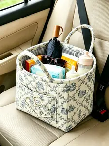 Car interior storage basket, home storage bag for clothes, books and work supplies, space-saving, multi-purpose car accessories