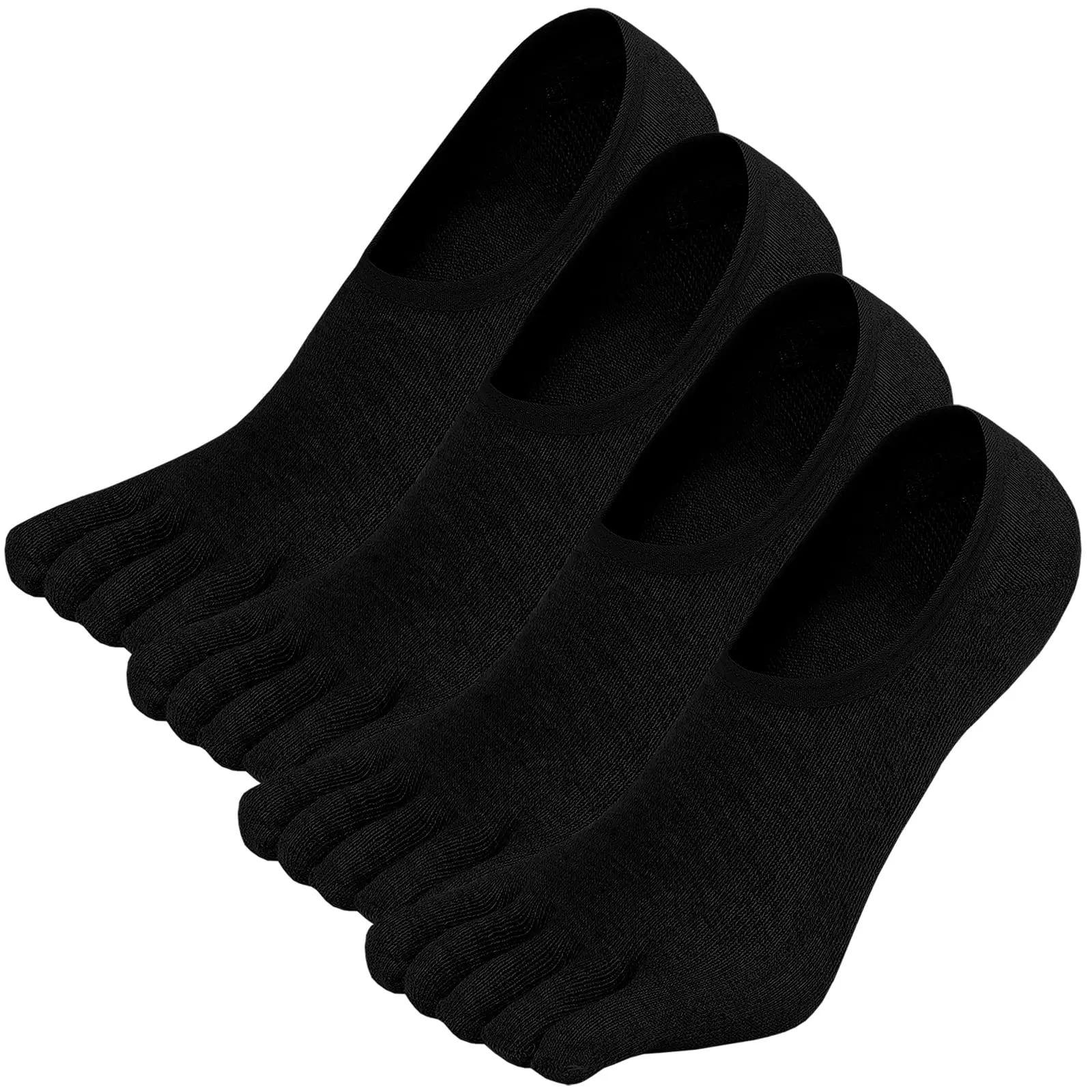 Pro Running & Gym Socks: Men's No-Show Five Finger Socks | Prevents Blisters, Wicks Sweat | Barefoot Feel for Athletic Shoes & Training