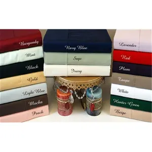 300 Thread Count King Sheet Set Egyptian Cotton Solid-Burgundy