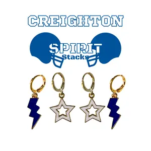 Creighton Spirit Earring Stack For Blue Jays Game Day