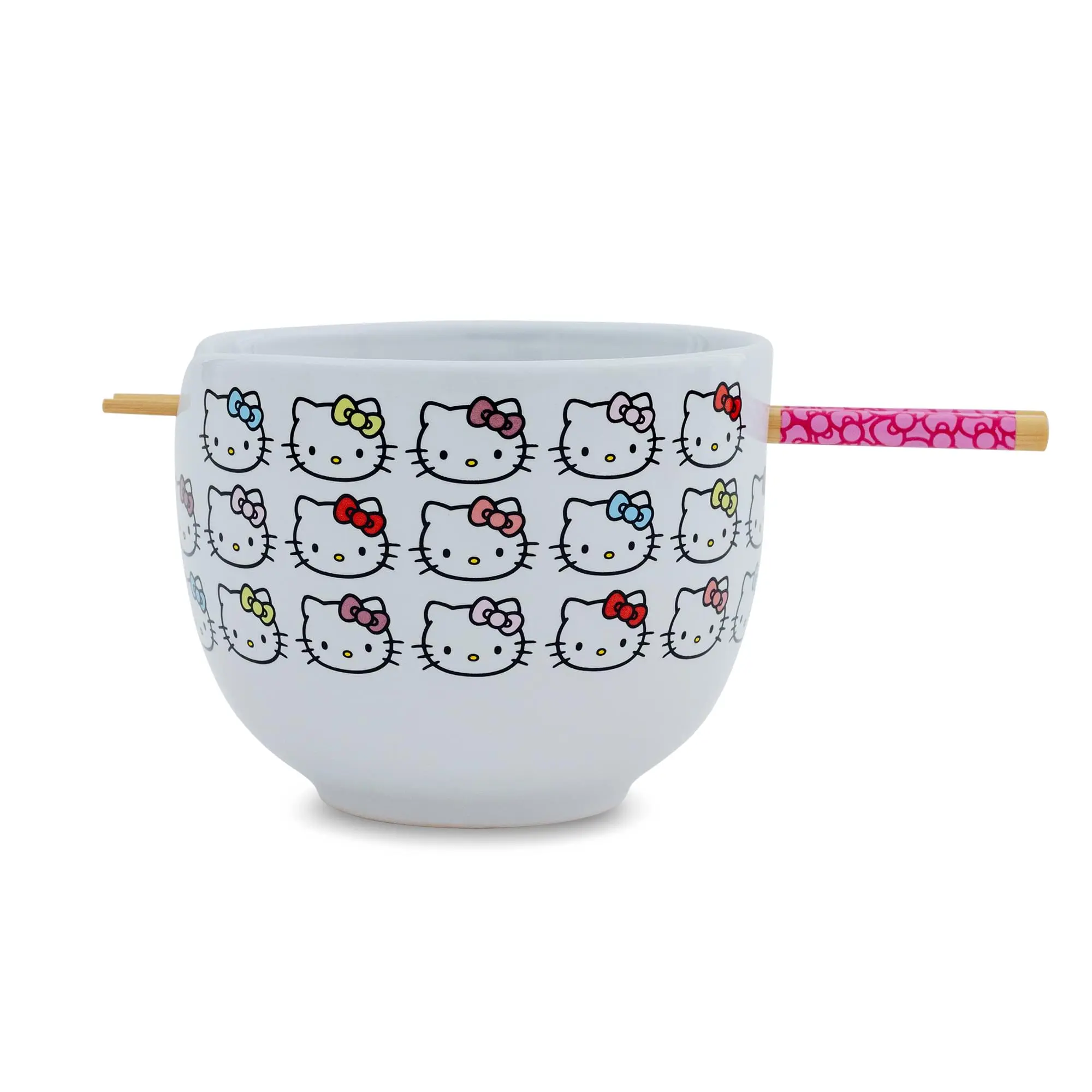 Sanrio Hello Kitty Faces 20-Ounce Ceramic Ramen Bowl With Chopsticks