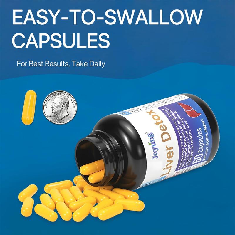 JOYUNG Liver Support with 540mg Milk Thistle, Artichoke, Dandelion, Licorice & Turmeric | Boosts Liver Performance & Detoxification, Supports Liver Function, Promotes Healthy Liver, Natural Herbal Liver Detox Supplement, 60 Capsules