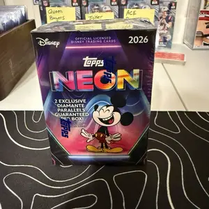Topps 2026 Neon Disney Trading Cards - Officially Licensed with 2 Exclusive Diamante Parallels