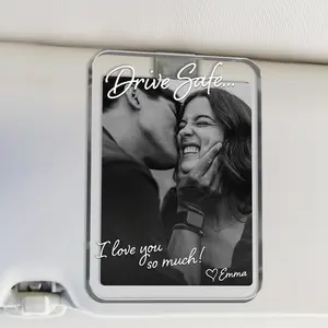 Custom Photo Car Visor Clip Gift for Him, Drive Safe Gift, Custom Couple Photo Keepsake Gift, Valentine’s Gift for Boyfriend or Husband