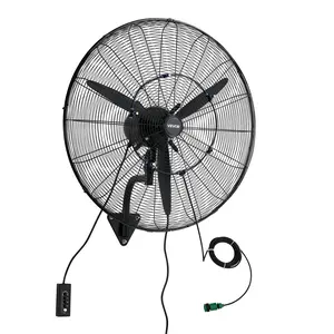 【fathersdaygift】VEVOR Wall Mount Fan, 30 in Wall Mounted Hanging Fan with Oscillating & Mist, IP44-rated, 3-Speed, Powerful Air Reach, Mechanical Control, Long Airflow for Industry, Commercial, Garage, Workshop, Gym