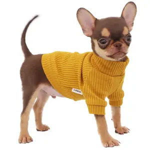 LOPHIPETS Small Dog Turtleneck Sweater Teacup Chihuahua Yorkie Yellow Size XXS