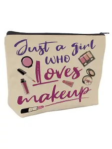 Makeup Bag Organizer for Cosmetics Brushes Beauty Essentials, Ideal Gift for Makeup Lovers, Casual Style All Season Use