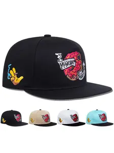 Fashion Embroidered Donut Baseball Cap Adjustable, Lightweight Curved Brim Sun Hat for Men & Women, Outdoor Activities Trendy Accessory