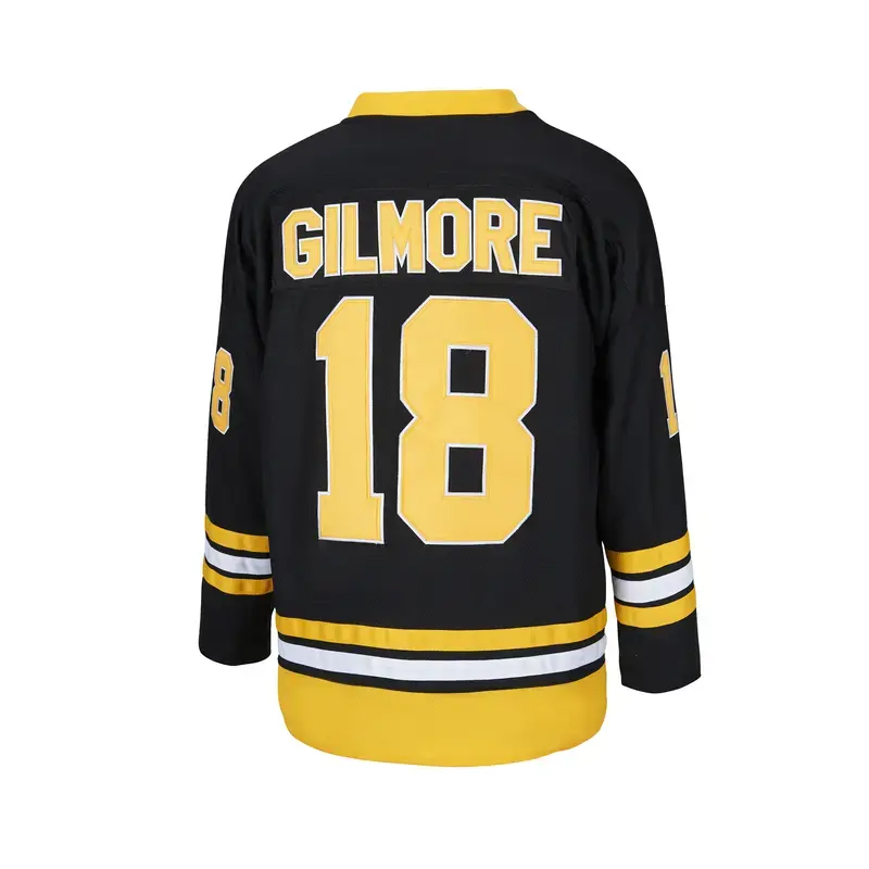 Mens 18 Happy Gilmore 1996 Movie Boston Adam Sandler Ice Hockey Jersey Stitched Black,Gift for Game Day