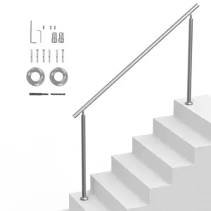 70.9 In / 180 Cm Handrails For Outdoor Steps And Staircases Suitable For Seniors On Porches And Decks Weatherproof Aluminum Railing Durable Mounting Brackets Non Slip Grip Rustproof Finish Easy Installation Long Lasting Safety