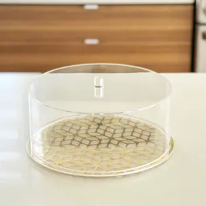 Lucite & Laser Cut Cake Tray with Dome