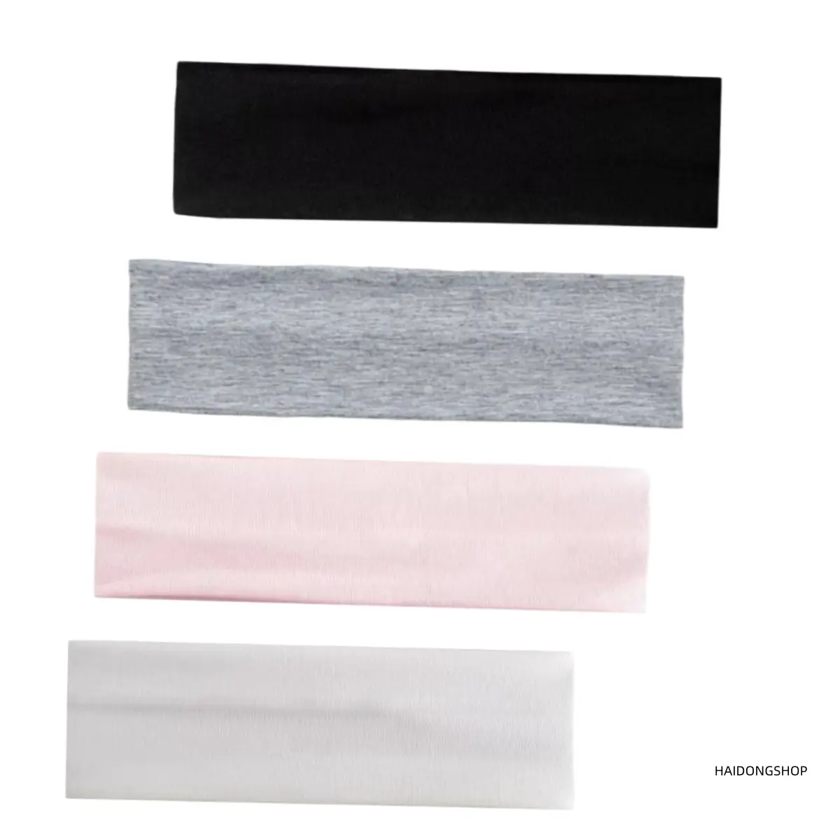 4-Pack soft stretch fabric athletic workout headbands, breathable moisture-wicking women’s sweat bands, lightweight versatile fashion hair accessories, secure non-slip sports headbands—perfect for gym fitness training, yoga, running, everyday casual stree