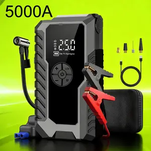 Ultra-Compact 12V Power Bank Jump Starter + Digital Air Compressor – Emergency Car Battery Booster with Real-Time Tire Pressure Monitoring & High-Lumen LED Flashlight