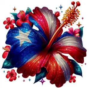 Puerto Rican Hibiscus - UVDTF Decal for cups/hard surfaces Sticker