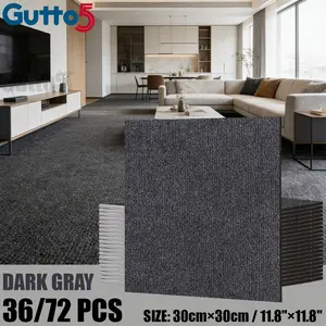 Self-Adhesive Square Carpet Tiles, Pure Color Floor Mats, Commercial Use, Home Decoration, Living Room, Bedroom, Laundry Room, Flooring Products