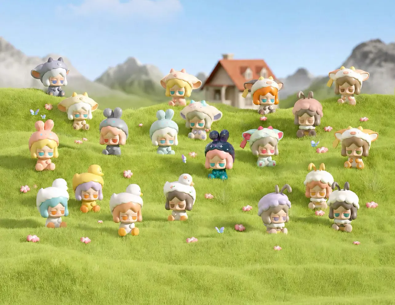 NIDOO Farm Series Mini Figures Blind Box, 3-Piece Set, Mini Blind Bags with Hidden Models Collectible Mystery Box