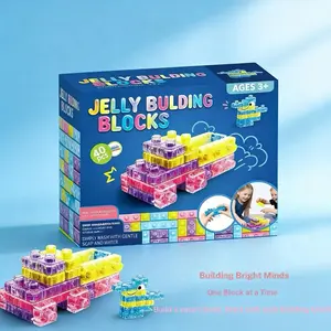40-Piece Multicolor Building Blocks Set, Soft Jelly Blocks, Safe Stem Toy, Interactive Sensory Play, Early Learning Gift for Kids Aged 3+