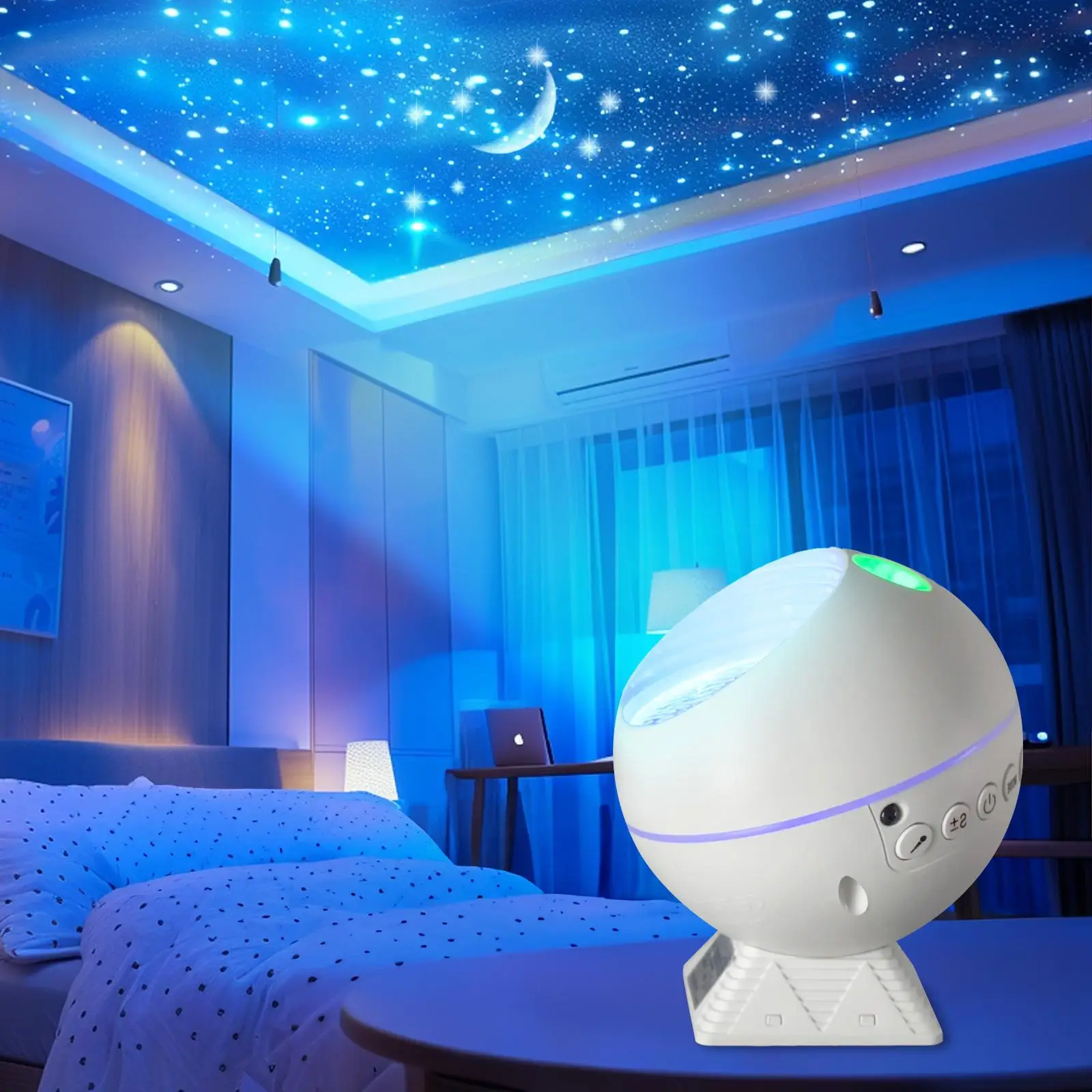 Starry Sky Projector Night Light with Remote Control, USB Plug in Star Projector, White Noise Aurora Projector, Follow the Music Rhythm, Room Decorati
