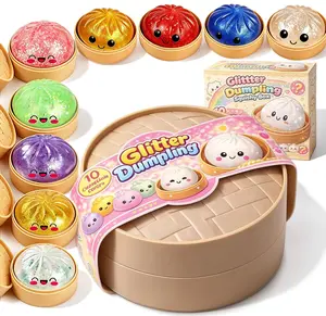 Dumpling Squishy Mystery Box, Cute Squishy Dumpling Toy, Soft Stretchy Squeeze Toy, Sensory Fidget Toys for Anxiety Relief, Perfect for Party Favors, Birthday Gifts & Desk Toys squishies