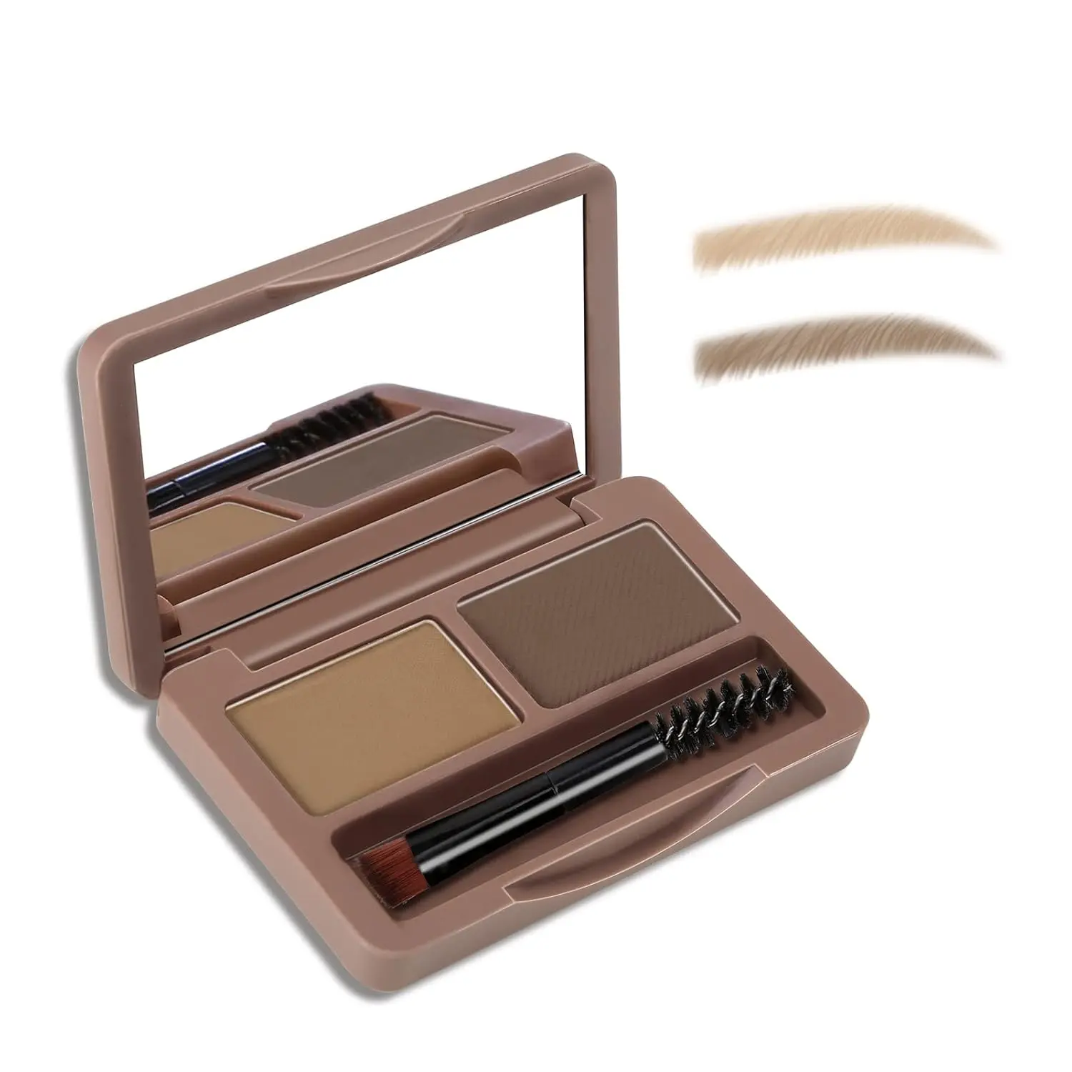 Eyebrow Powder, 2-color Eyebrow Palette Makeup to Enhance & Define Brows, Eyebrow Color Powder with Mirror for Neutral Eye Makeup