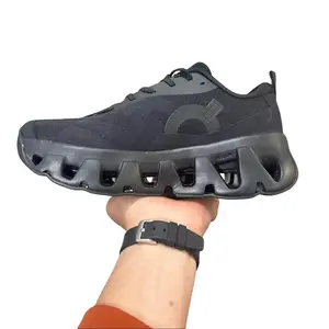 Triple Black Futuristic Sneakers - Unique Hollow Sole for Techwear & Streetwear