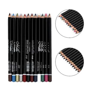 12 Color Makeup Silky Pen Pencil Black Set Eye Lip Liner Eyeliner Shadow MeNow