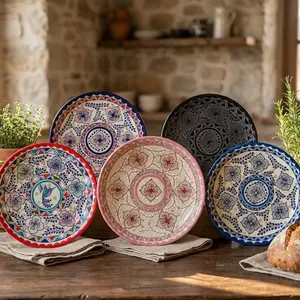 Handmade Ceramic Dinner Plate - Rustic, Sturdy Stoneware Tableware for Serving Meals