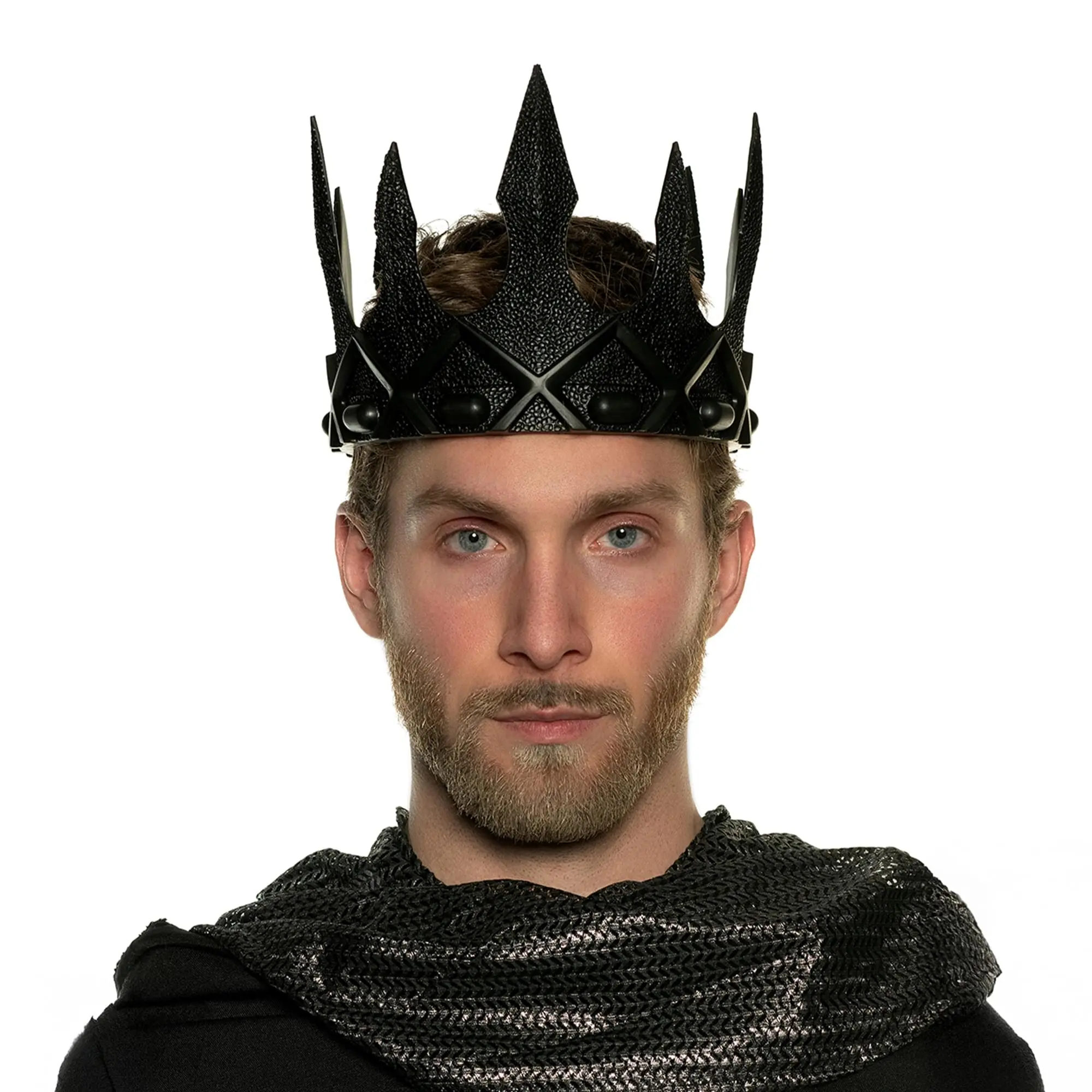 Evil King's Black Adjustable Foam Crown Adult Costume Accessory, Original, Menswear, Fabrics