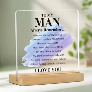 Gift for Husband or Boyfriend - Romantic Vintage Plaque Decor for Christmas and Anniversary, Perfect Valentine's Day Gift, Ideal for Long Distance Relationship