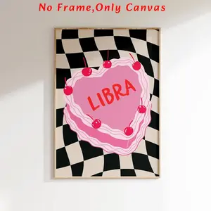 Libra Cake Pattern Unframed Painting, Canvas Wall Art, Wall Decor for Home Living Room Bedroom Study Room, Home Decor, Ornaments