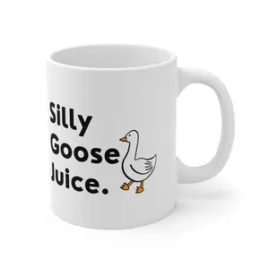 Silly Goose Juice - Hilarious - White, Ceramic, 11 oz Mug
