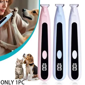 Pet Precision Trimmer, Multi-Functional Pet Hair Clipper, Waterproof Rechargeable Shaver with LED Light, Suitable for Dogs & Cats