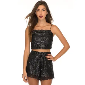 Lola Shorts in Black Sequin by Motel Rocks
