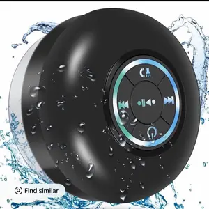 Mini Bluetooth Shower Speaker with LED Light Portable IPX4 Waterproof Hands-Free Speakerphone Rechargeable via Micro USB Wireless Stereo for Beach Shower Home Audio Compatible - Smartphone