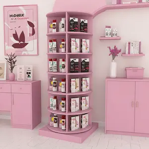 Pink 360 Rotating Shoe Cabinet 6 Layers Save Space Efficiently Fits 24 Pairs Easy Assembly Cleaning Modern Design