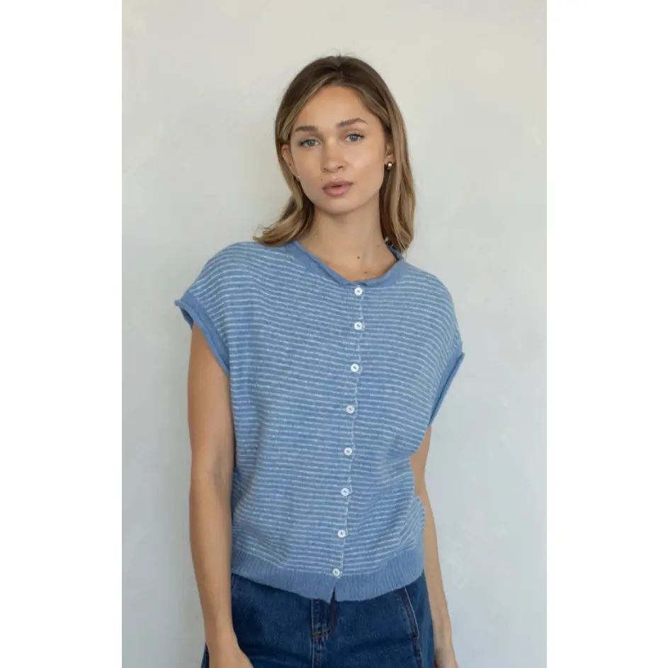 Piper Pinstripe Vest Cardigan